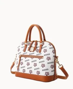 Collegiate Texas Achr(38)M University Domed Zip Satchel TEXAS A&M -Dooney & Bourke B1914G AAWHPANATXAM ALT1 1