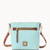 Ostrich Small Zip Crossbody Light Aqua