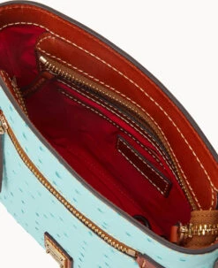 Ostrich Small Zip Crossbody Light Aqua -Dooney & Bourke B1915G OT9PPATN ALT2