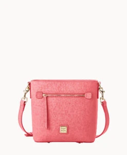 Saffiano Small Zip Crossbody Bubble Gum