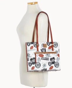 NFL Raiders Shopper RAIDERS 12 NFL Raiders Shopper RAIDERS -Dooney & Bourke B1924G QWMWPATNRAID ALT4