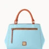 Pebble Grain Small Zip Satchel Caribbean Blue