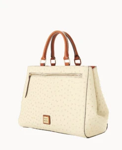 Ostrich Zip Satchel Bone -Dooney & Bourke B1930G OTBOPAKR ALT1