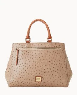 Ostrich Zip Satchel Bone -Dooney & Bourke B1930G OTXDPAKR