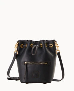 Florentine Drawstring Crossbody Black Black