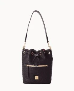 Ostrich Drawstring Black -Dooney & Bourke B1935G OTBLPABL 1