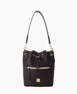 Ostrich Drawstring Black -Dooney & Bourke B1935G OTBLPABL 2