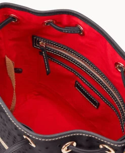 Ostrich Drawstring Black -Dooney & Bourke B1935G OTBLPABL ALT2