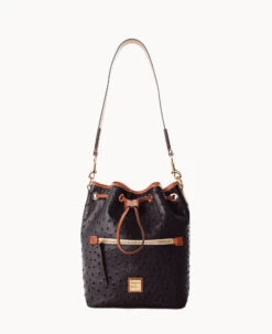 Ostrich Drawstring Black -Dooney & Bourke B1935G OTBLPAKR