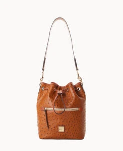 Ostrich Drawstring Black -Dooney & Bourke B1935G OTCAPAKR