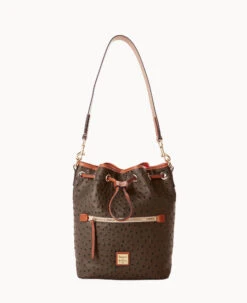Ostrich Drawstring Black -Dooney & Bourke B1935G OTCOPAKR