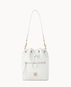 Saffiano Drawstring Off White