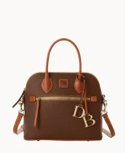 Pebble Grain Domed Satchel Slate 39 Pebble Grain Domed Satchel Slate -Dooney & Bourke B1954G 9PBFPAKR