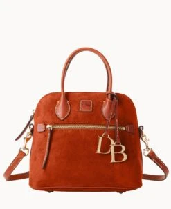 Suede Domed Satchel Honey -Dooney & Bourke B1954G SUARPATN