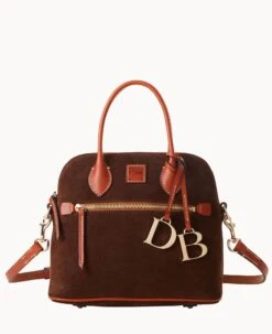 Suede Domed Satchel Honey -Dooney & Bourke B1954G SUBMPATN