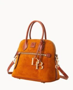 Suede Domed Satchel Honey -Dooney & Bourke B1954G SUHNPATN ALT1 1