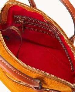 Suede Domed Satchel Honey -Dooney & Bourke B1954G SUHNPATN ALT2 1