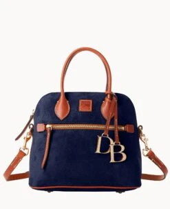 Suede Domed Satchel Honey -Dooney & Bourke B1954G SUNVPATN