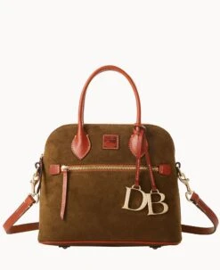 Suede Domed Satchel Honey -Dooney & Bourke B1954G SUOLPATN