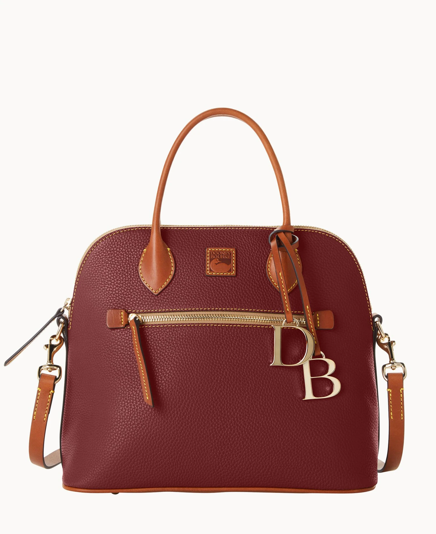 Pebble Grain Large Domed Satchel Wine 20 Pebble Grain Large Domed Satchel Wine - Image 20