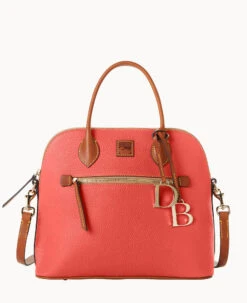 Pebble Grain Large Domed Satchel Wine 30 Pebble Grain Large Domed Satchel Wine -Dooney & Bourke B1955G 9PGEPAKR