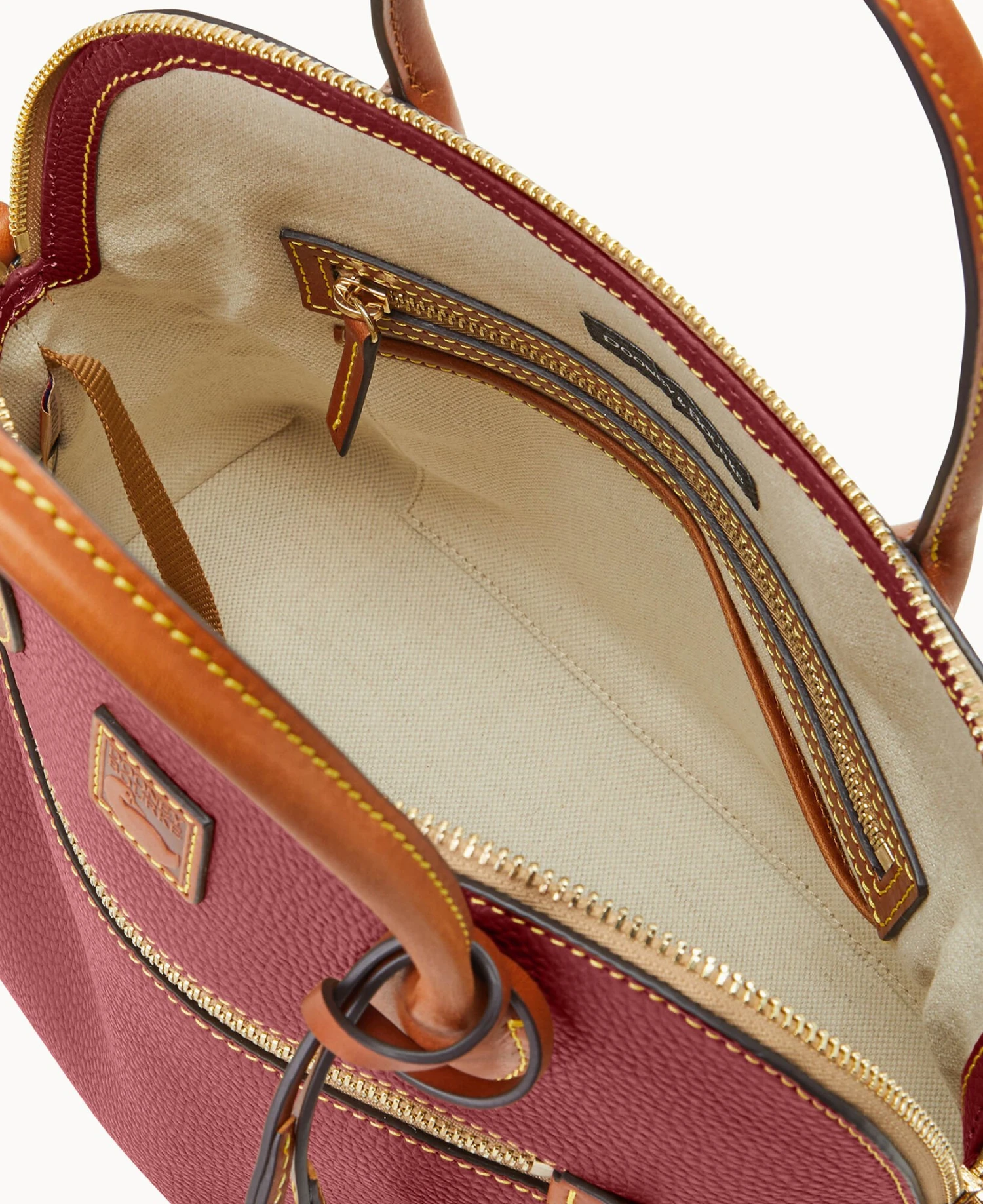 Pebble Grain Large Domed Satchel Wine 7 Pebble Grain Large Domed Satchel Wine - Image 7