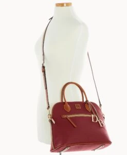 Pebble Grain Large Domed Satchel Wine 27 Pebble Grain Large Domed Satchel Wine -Dooney & Bourke B1955G 9PWNPAKR ALT4 1