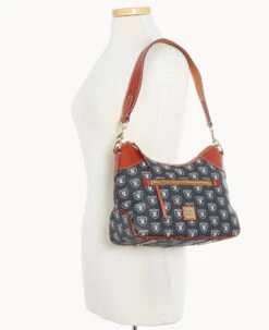 NFL Raiders Hobo RAIDERS 12 NFL Raiders Hobo RAIDERS -Dooney & Bourke B1957G NJBLPATNRAID ALT4
