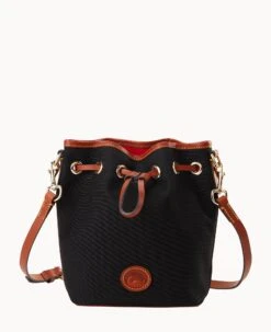 Nylon Small Drawstring Black Black 22 Nylon Small Drawstring Black Black -Dooney & Bourke B1959G INBLPATN