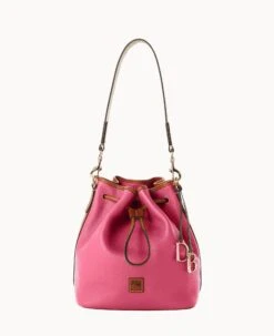 Pebble Grain Drawstring Hot Pink 24 Pebble Grain Drawstring Hot Pink -Dooney & Bourke B1961G 9PHPPAKR 1