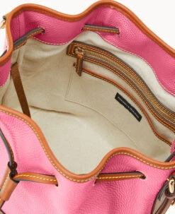 Pebble Grain Drawstring Hot Pink 22 Pebble Grain Drawstring Hot Pink -Dooney & Bourke B1961G 9PHPPAKR ALT2