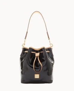 Patent Drawstring Black -Dooney & Bourke B1961G PTBLSVNA 1