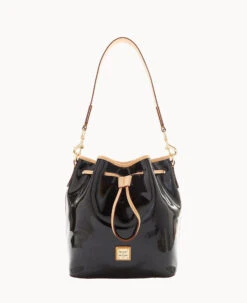 Patent Drawstring Black -Dooney & Bourke B1961G PTBLSVNA 2