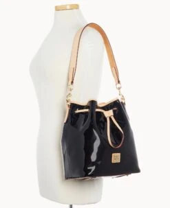 Patent Drawstring Black -Dooney & Bourke B1961G PTBLSVNA ALT4 1