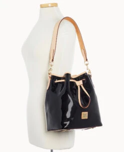 Patent Drawstring Black -Dooney & Bourke B1961G PTBLSVNA ALT4