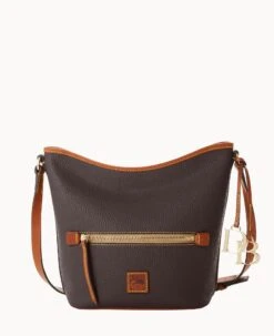 Pebble Grain Zip Sac Wine -Dooney & Bourke B1972G 9PBMPAKR