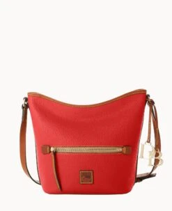 Pebble Grain Zip Sac Wine -Dooney & Bourke B1972G 9PRDPAKR