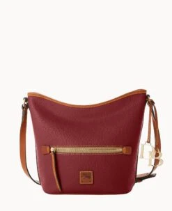 Pebble Grain Zip Sac Wine -Dooney & Bourke B1972G 9PWNPAKR 1