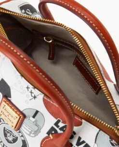 NFL Raiders Barrel Satchel RAIDERS -Dooney & Bourke B1973G QWMWPATNRAID ALT2
