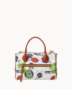 NFL Seahawks Barrel Satchel SEAHAWKS -Dooney & Bourke B1973G QWMWPATNSEAH ALT3