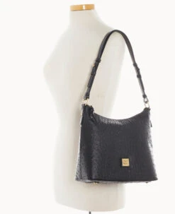 Ostrich Hobo Black -Dooney & Bourke B2030G OTBLPABL ALT4