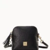 Ostrich Domed Crossbody Black