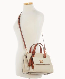 Pebble Grain Small Satchel Bone 23 Pebble Grain Small Satchel Bone -Dooney & Bourke B2170G AWBOPATN ALT4