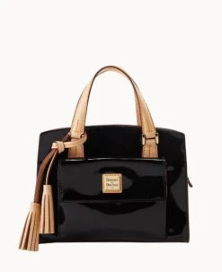 Patent Small Satchel Black 21 Patent Small Satchel Black -Dooney & Bourke B2170G PTBLSVNA 1