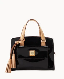 Patent Small Satchel Black