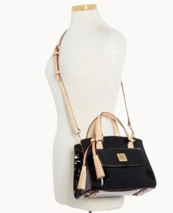 Patent Small Satchel Black 24 Patent Small Satchel Black -Dooney & Bourke B2170G PTBLSVNA ALT4 1