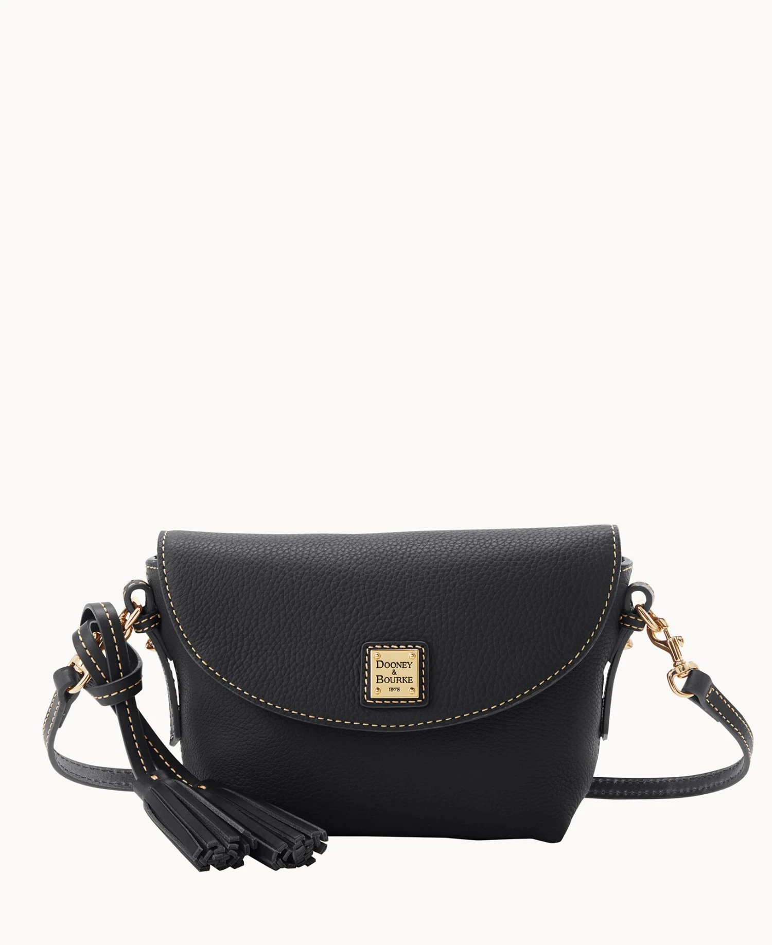 Pebble Grain Crossbody Saddle Bag Black 11 Pebble Grain Crossbody Saddle Bag Black - Image 11