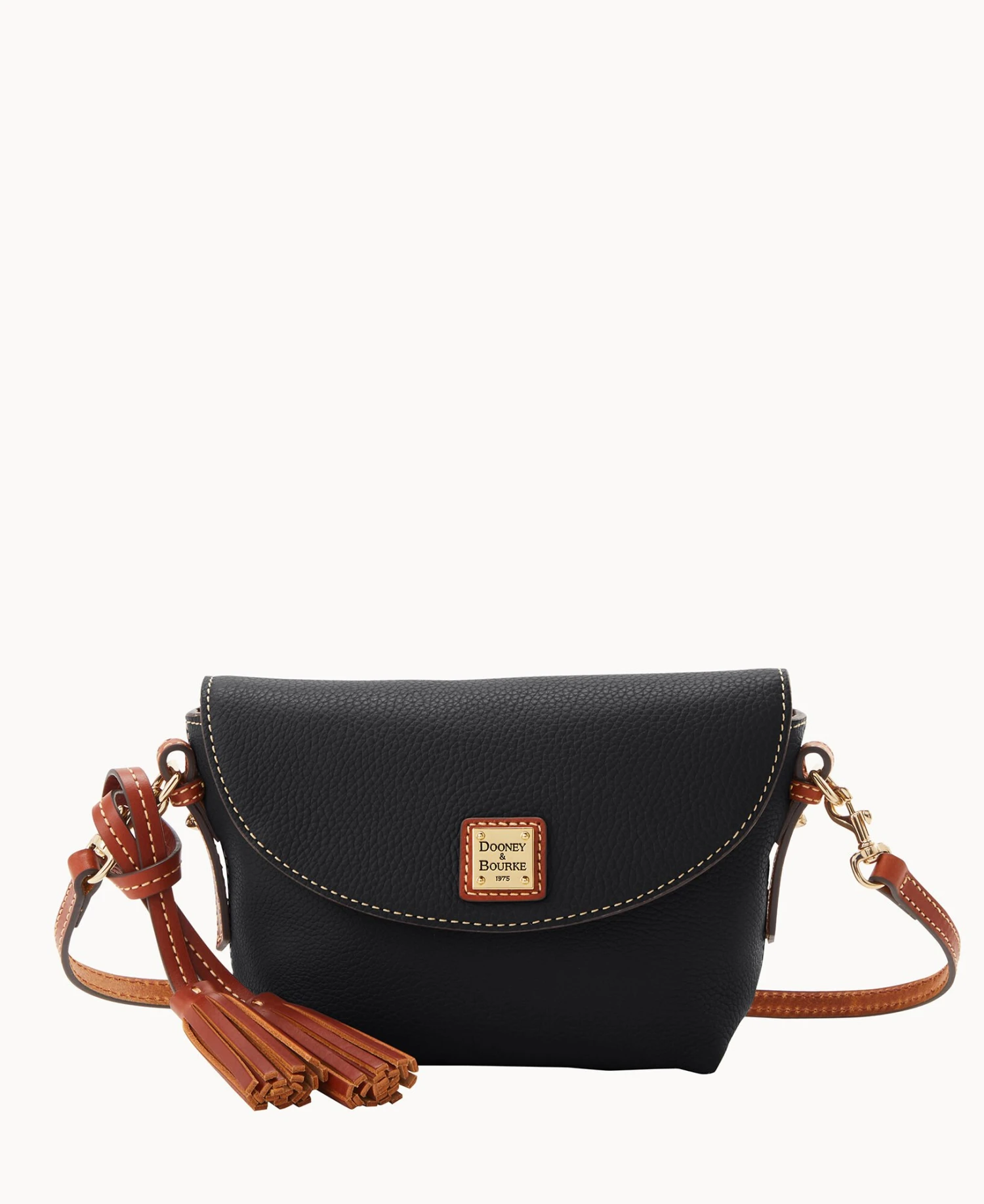 Pebble Grain Crossbody Saddle Bag Black 13 Pebble Grain Crossbody Saddle Bag Black - Image 13
