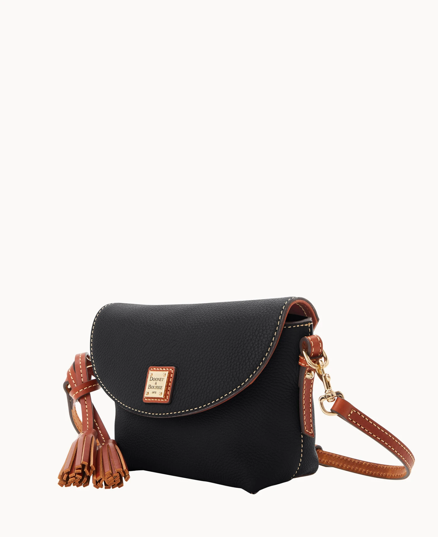 Pebble Grain Crossbody Saddle Bag Black 3 Pebble Grain Crossbody Saddle Bag Black - Image 3