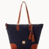 Suede Career Tote Navy
